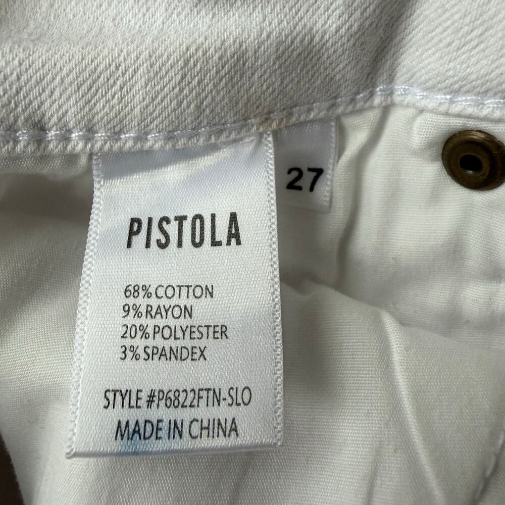 Pistola White Skinny Slim Fit Stretch Denim Jeans Sz 27 Minimal Chic Classic - Picture 7 of 8